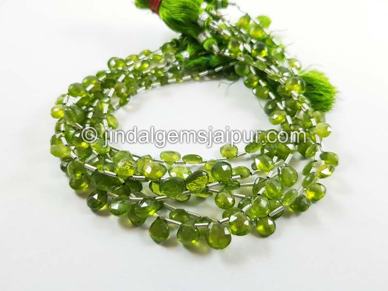 Vesuvianite Faceted Heart Shape Beads